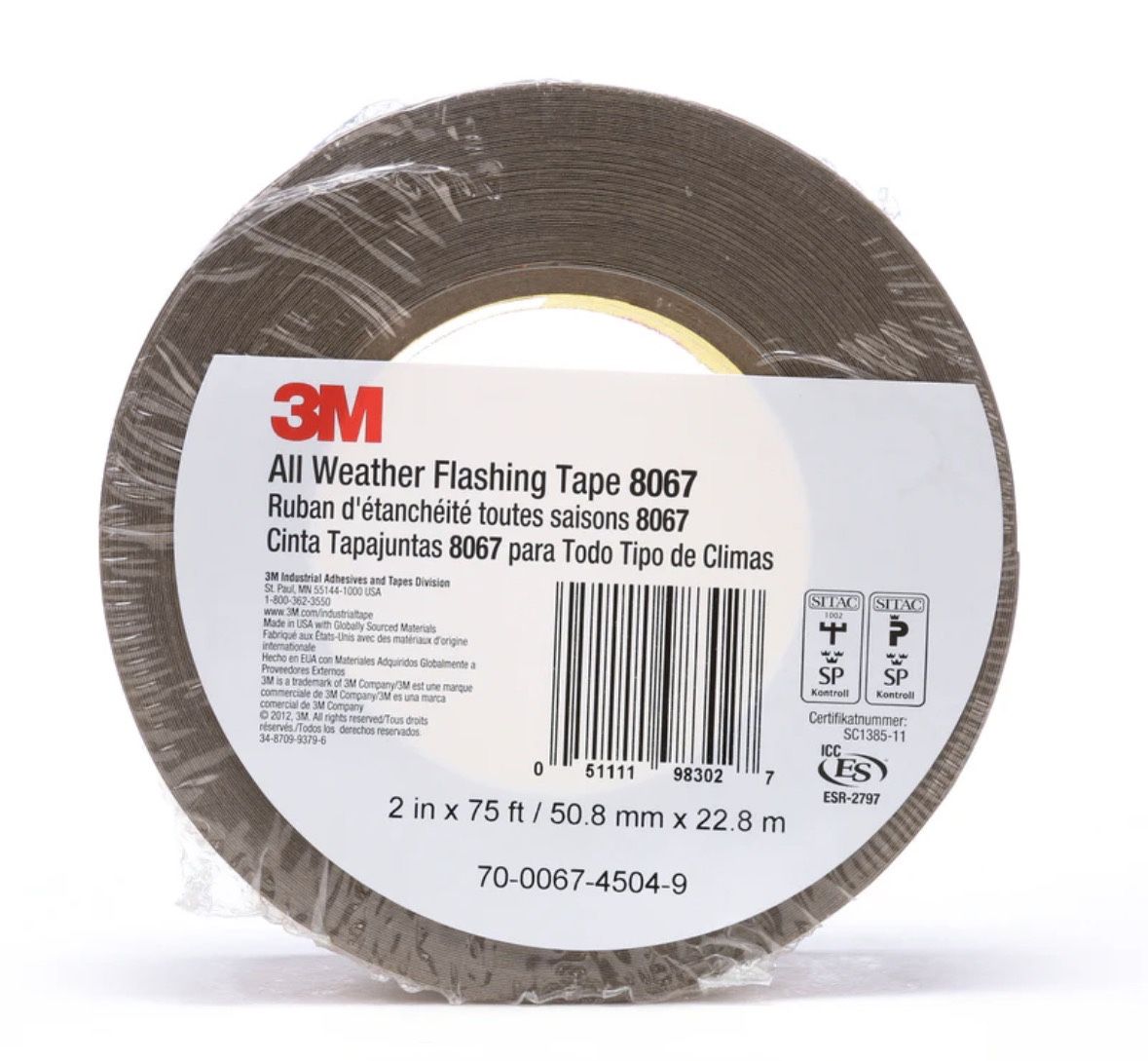 ЗМ All Weather Flashing Tape 2"x75 Ft, Waterproof, Moisture Protection, Tan