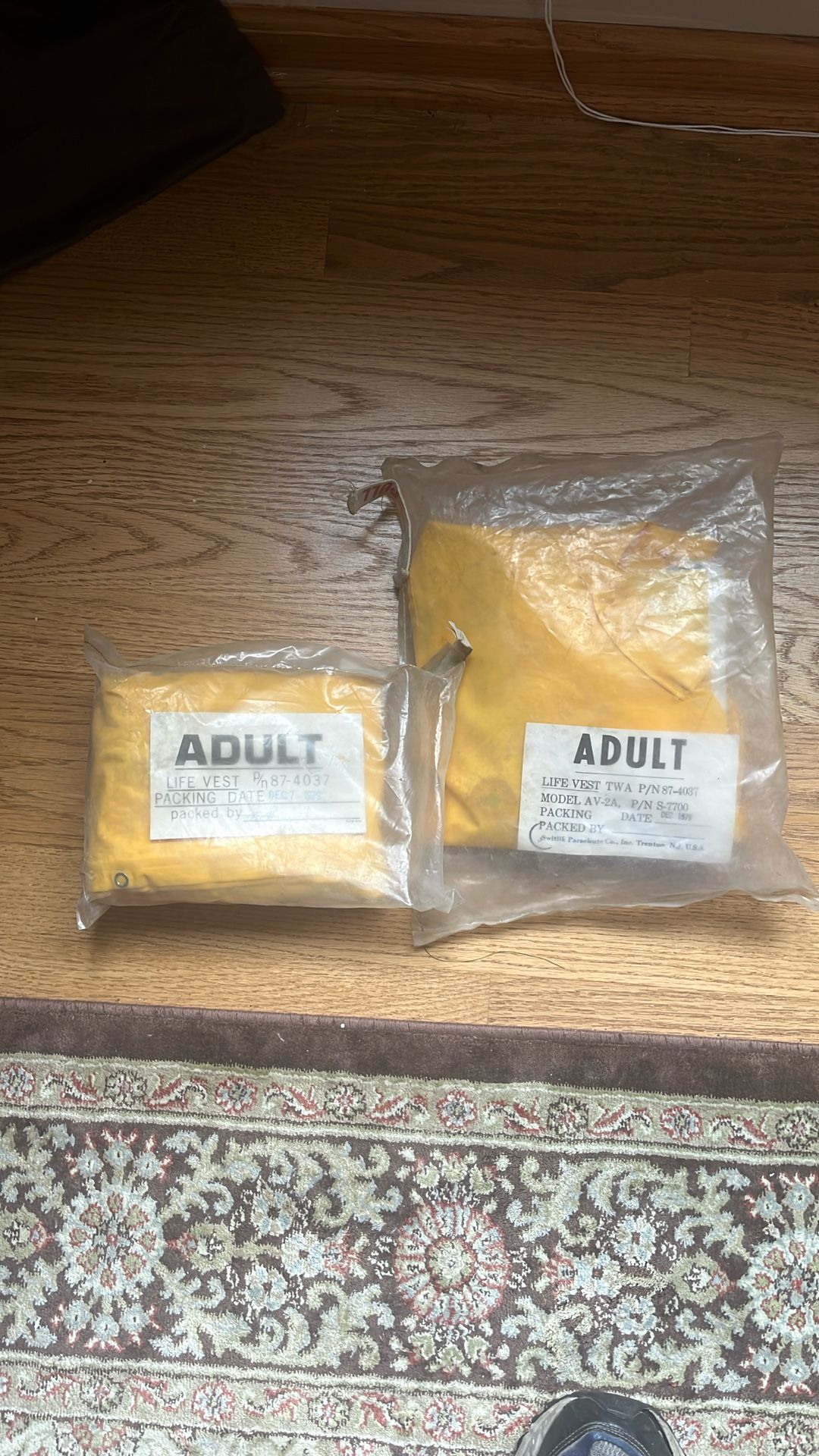 TWA airline Life Jackets, Great For Aviation Collectors