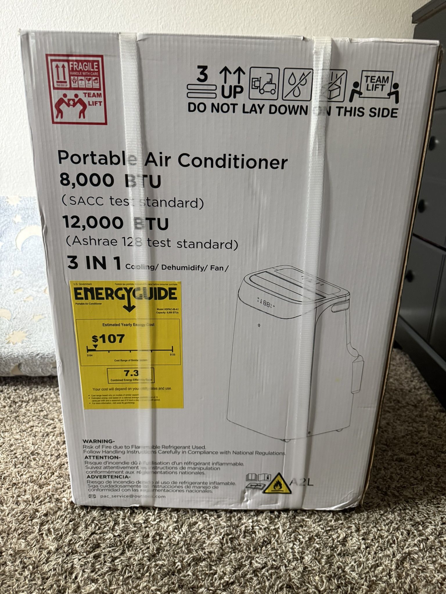 HUMHOLD 12000 BTU Portable Air Conditioner with Remote Control