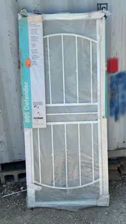New Grisham 32 in. x 80 in. White Defender Security Door