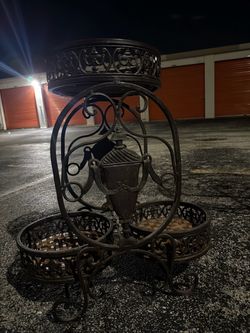 Vintage Ornate Metal Plant Stand – 3-Tier Decorative Stand
