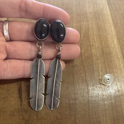 Vintage feather earrings