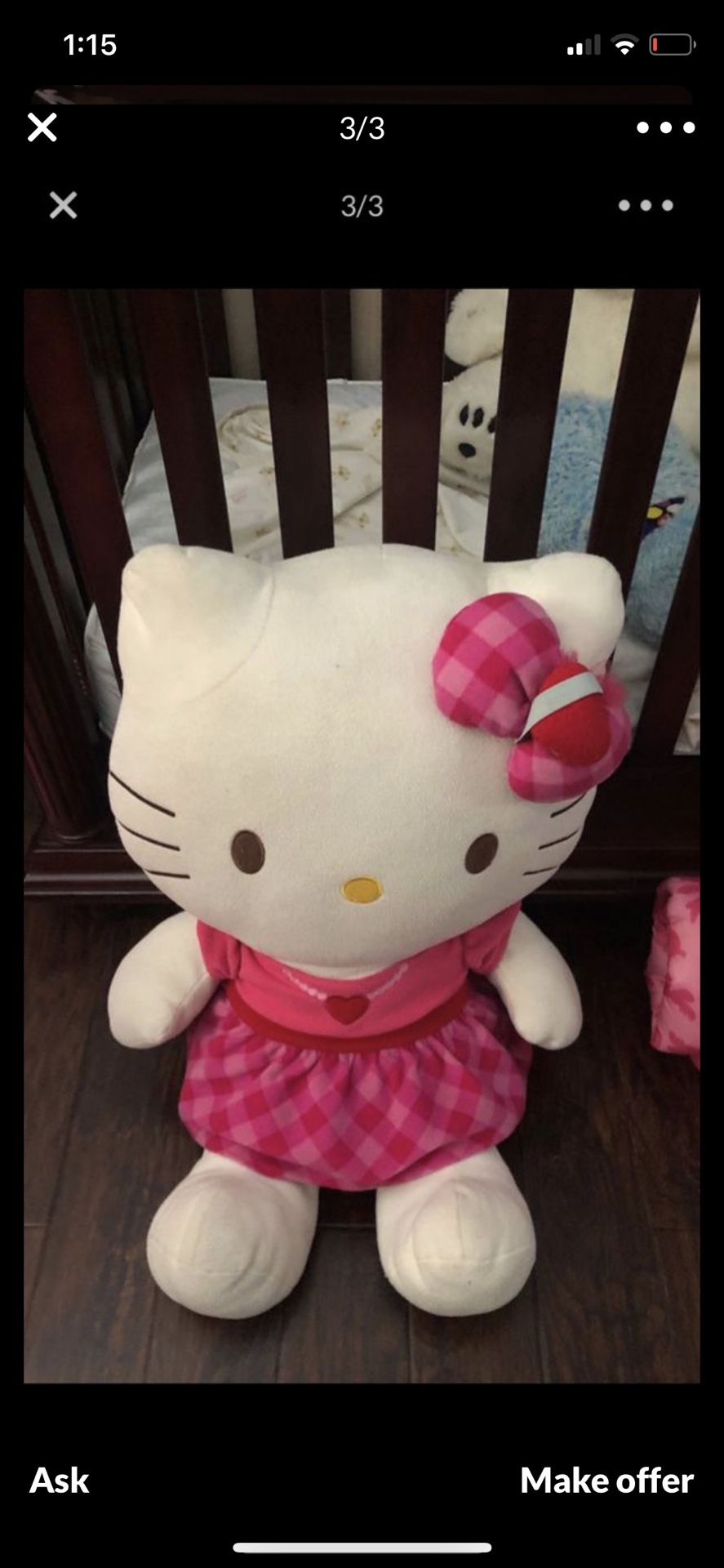 Large hello kitty stuffed character