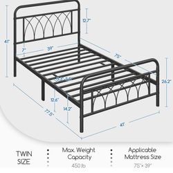 Twin Black Bed Frame 
