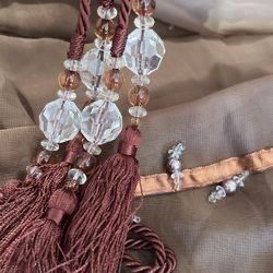 Luxury Soft Sheer Curtains Scarf for Windows - Semi Voile Window Scarf Valance, 2 Scarf Panels And 4 Tassels , $15