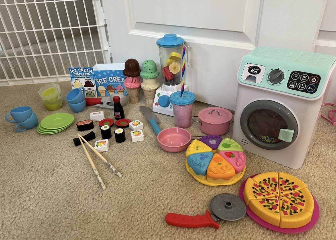 Kids Play Food Kitchen Toys And Washer Toy 