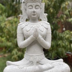 Buddha Statue 28” x-large/ natural concrete, Spiritual Yoga Meditation Zen