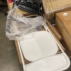 White and or Black Plastic Folding Chairs 10 piece pack / box