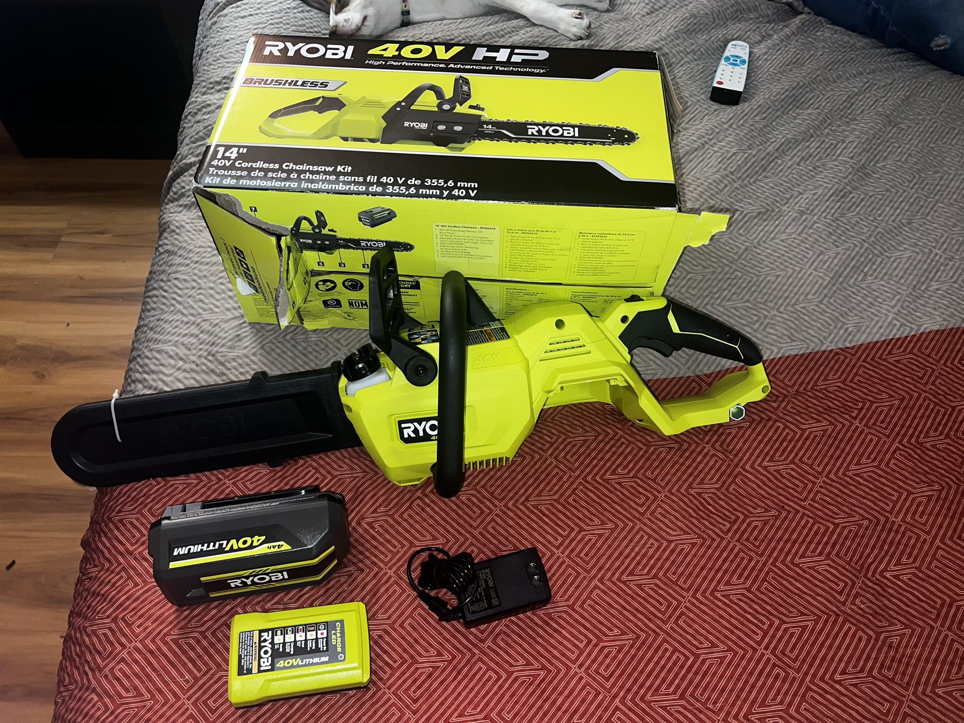 New Ryobi 14” 40V HP Chainsaw & Kit