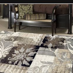 7ft X 9ft SUPERIOR Indoor Area Rug, Jute Backed, Perfect for Hallway, Entryway, Office, Living/Dining Room, Bedroom, Kitchen, Floor Beige Brown Floral