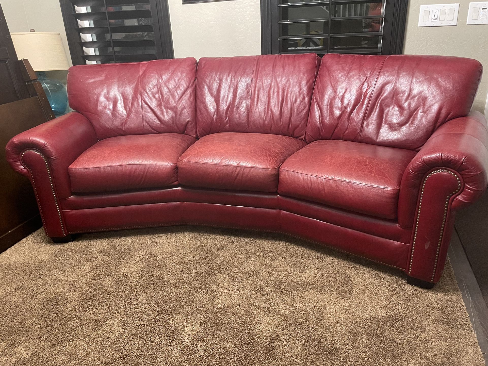 Norwood furniture Red Leather Couch