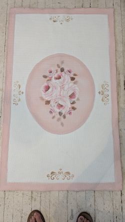Light Weight Hand Painted Area Rug 45"x28"