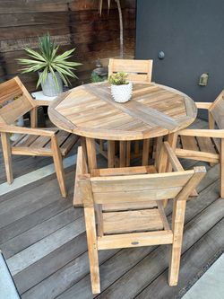 Teak wood patio dinning set outdoor