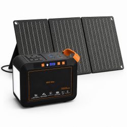 111Wh Solar Generator with 30W Solar Panel Kit, Portable Power Station