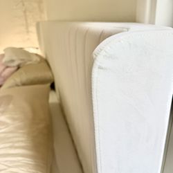 Ivory Velvet King Bed Frame & Headboard 