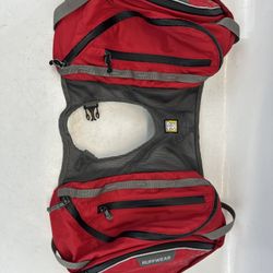 RuffWear Palisades Pack Saddle Bag Size Small Red Dog Backpack Hiking Utility