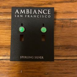 Ambiance San Francisco Sterling Silver Opal Studs