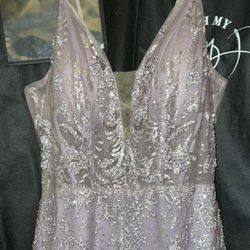 Lavender Embellished Prom Dress 