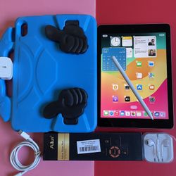 Apple IPad 6th Generation (9.7” Retina / Touch ID) 32GB with kids protective case, Pen & Accessories 