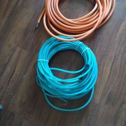 two hoses for sale one a quarter inch 100 feet simpiring one end cut the other half without phiring 50 feet 60 for both