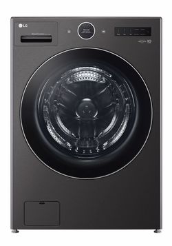 5.0 cu. ft. Mega Capacity Smart Front Load Electric All-in-One Washer Dryer Combo with TurboWash360 WiFi in Black Steel
