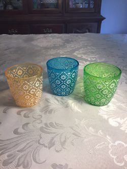 Large Cut Glass Votive Holders, Never Used