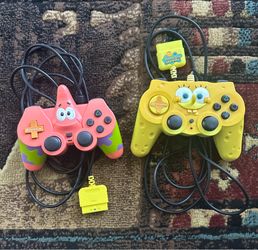 SpongeBob and Patrick PlayStation 2 Controllers