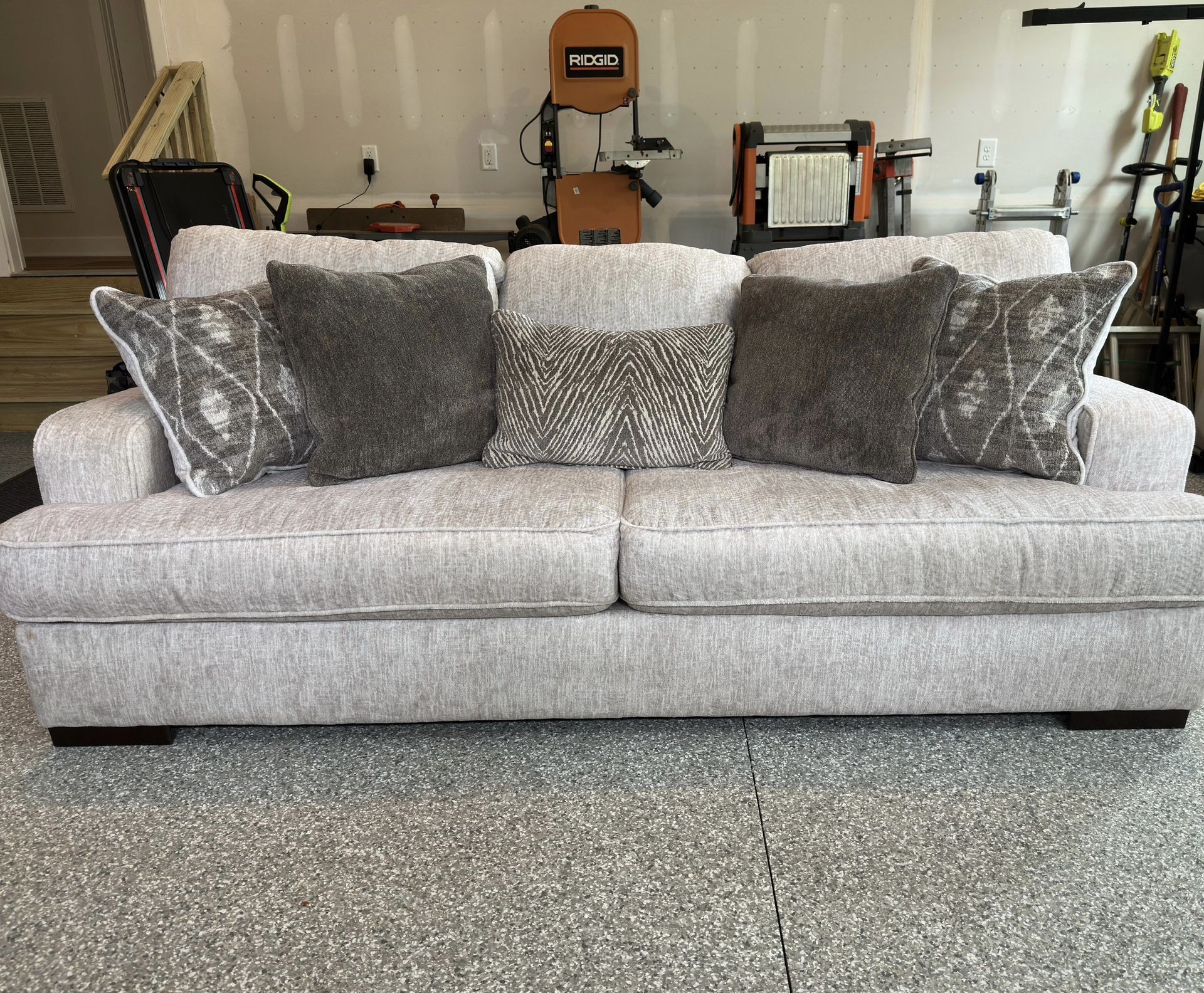 Sofa by Ashley Furniture With 5 Throw Pillows - Excellent Condition
