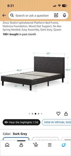 Zinus queen bed frame