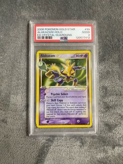 Pokemon Alakazam gold Star Crystal guardians Psa 2
