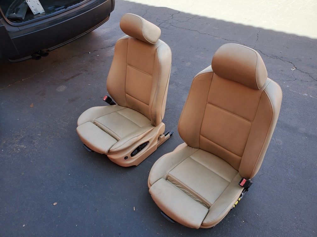 03 BMW X5 E53 Front SPORT Seats Adjustable with Switch Leather OEM Beige