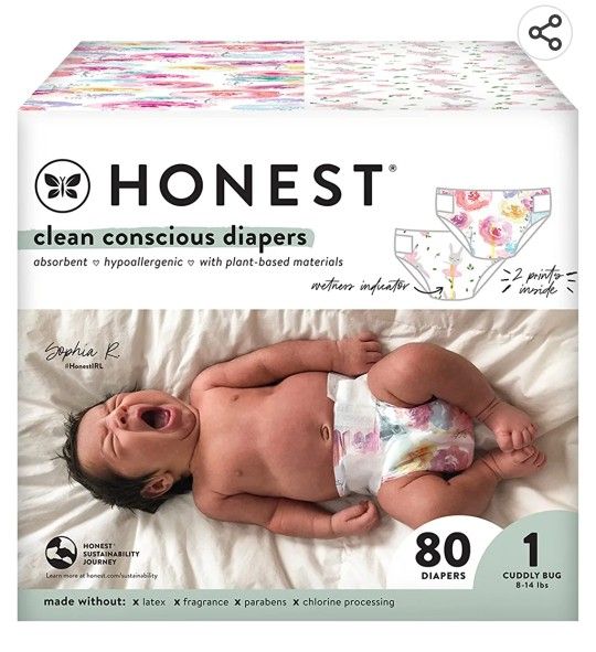 Honest Diapers, SIZE 1, 80 Count