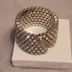 Silver and CZ Cuff Bracelet 