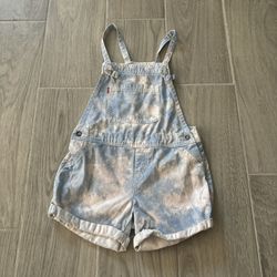 Levi’s Girls Sz 7/8 Regular Shortalls Cloud Wash Jeans Short-Overall