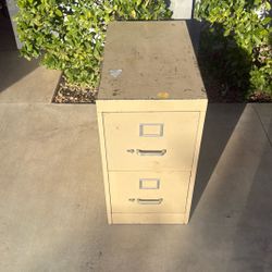 2 Drawer Beige Filing Cabinet 