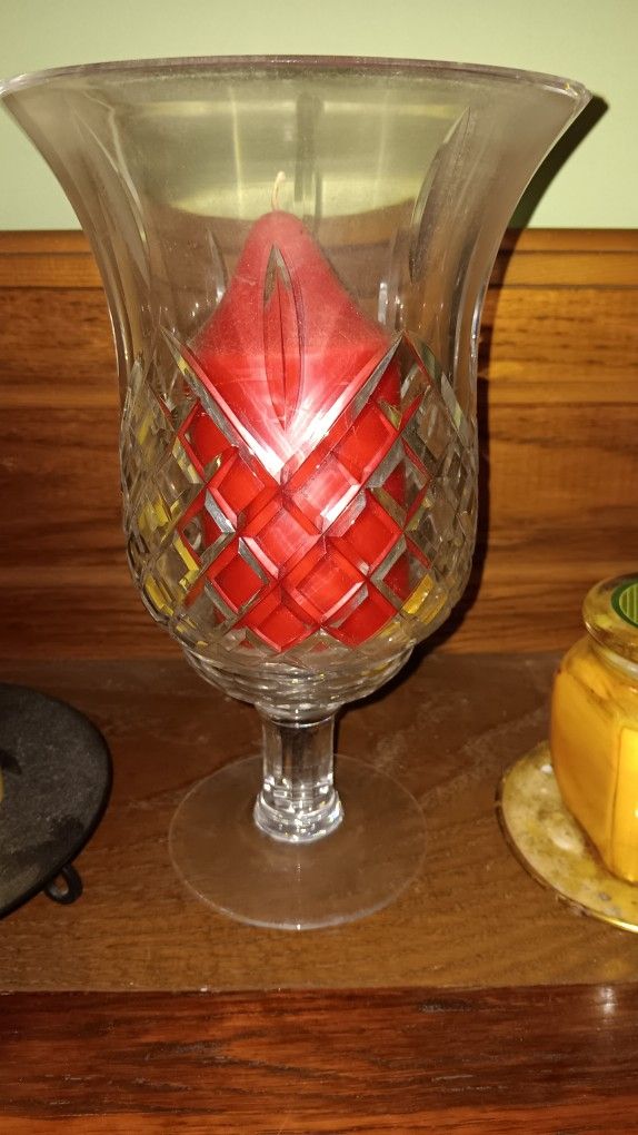 Pair Of Crystal Hurricane Candles
