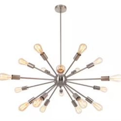 18-Light Brushed Nickel Sputnik Chandelier Ceiling Light