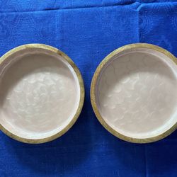 Two Plates Perl In Mango Wood, 10”