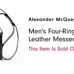 Alexander McQueen Small Four-Ring Leather Messenger Bag
