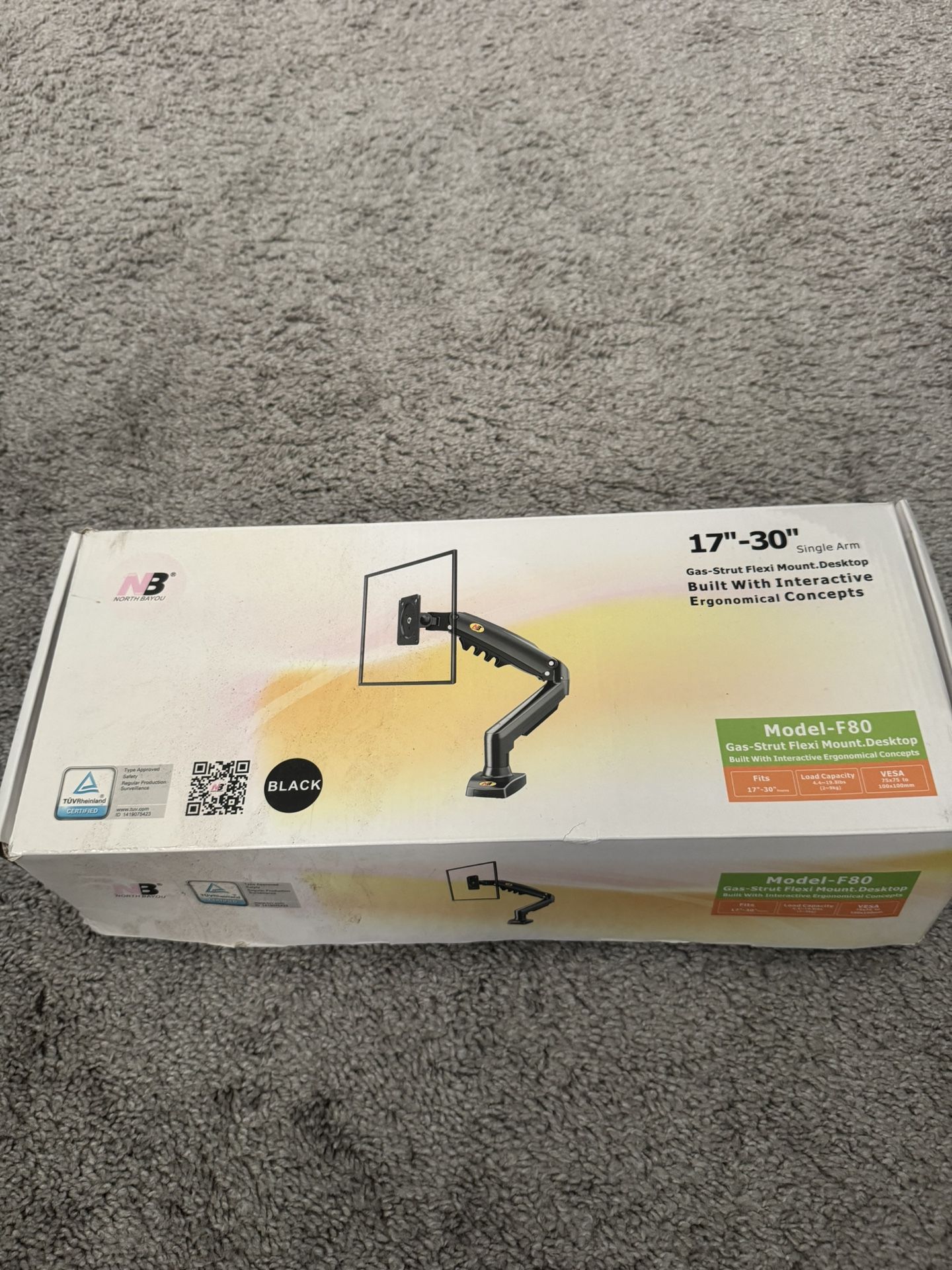 NB North Bayou F80 Gas-Strut Flexi Mount 17"-30” Desk Mount Monitor Arm (Move Out by mid December)