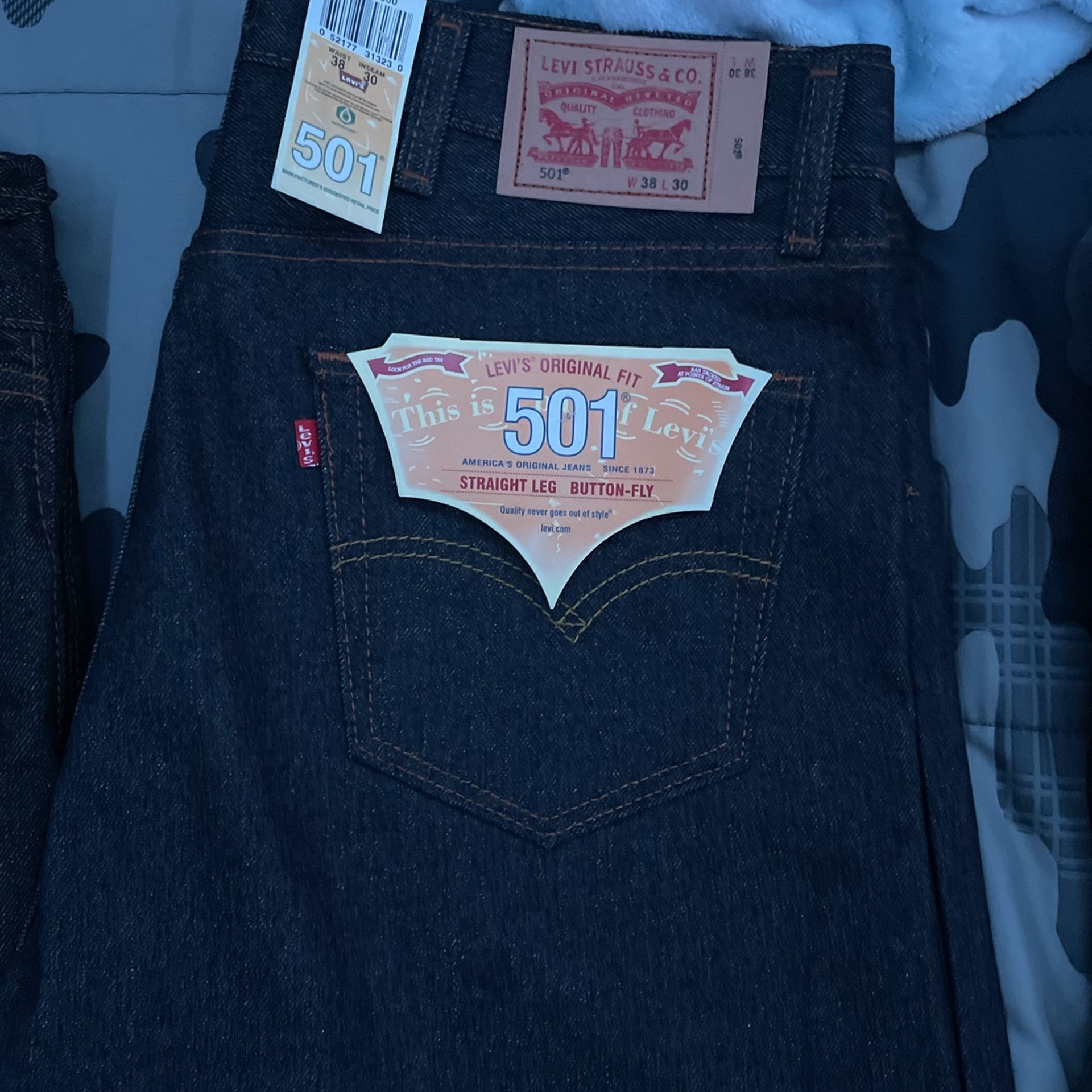 Blue Charcoal 501s New Size 38w 30L