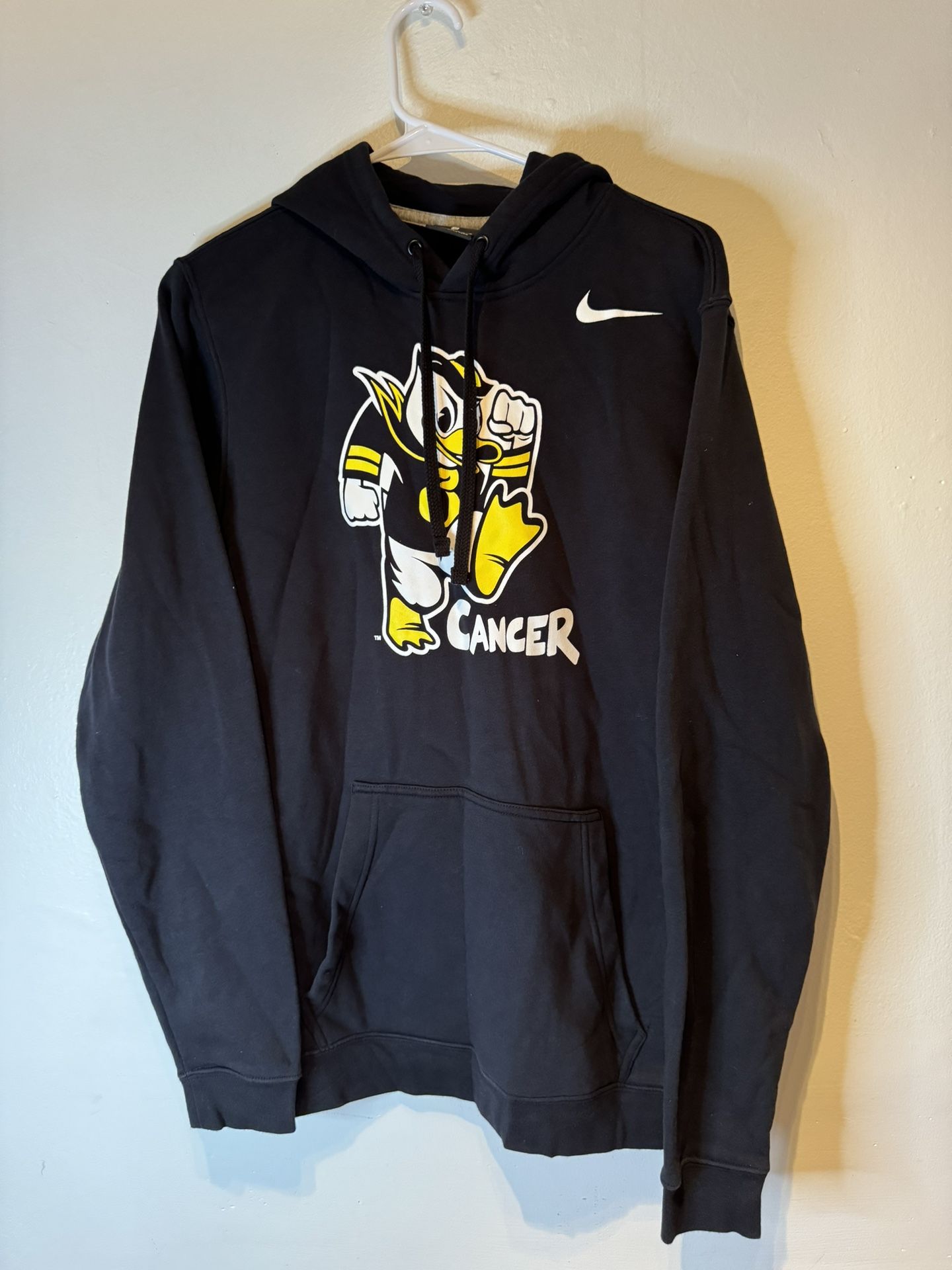 Oregon Ducks Stomp Cancer Nike Pullover Hoodie Men's M Black