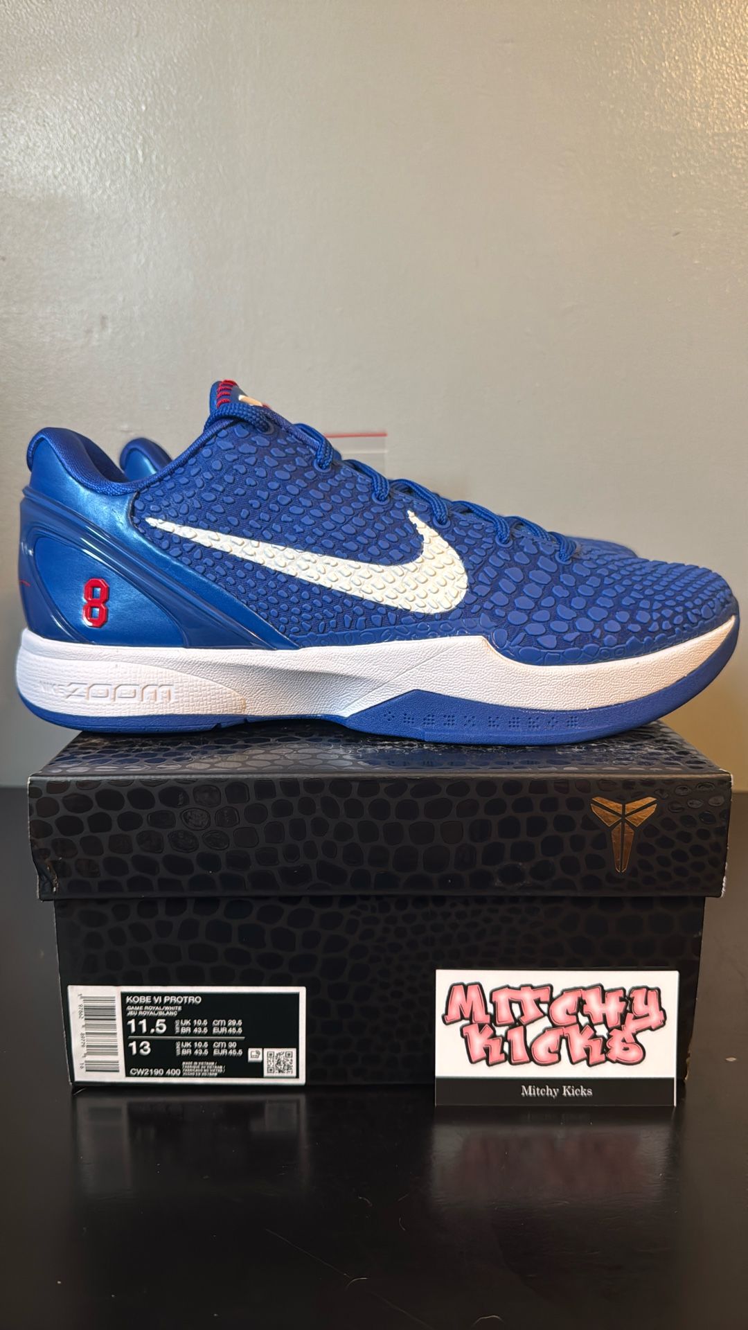 Nike Kobe 6 Protro Dodgers Sz. 11.5