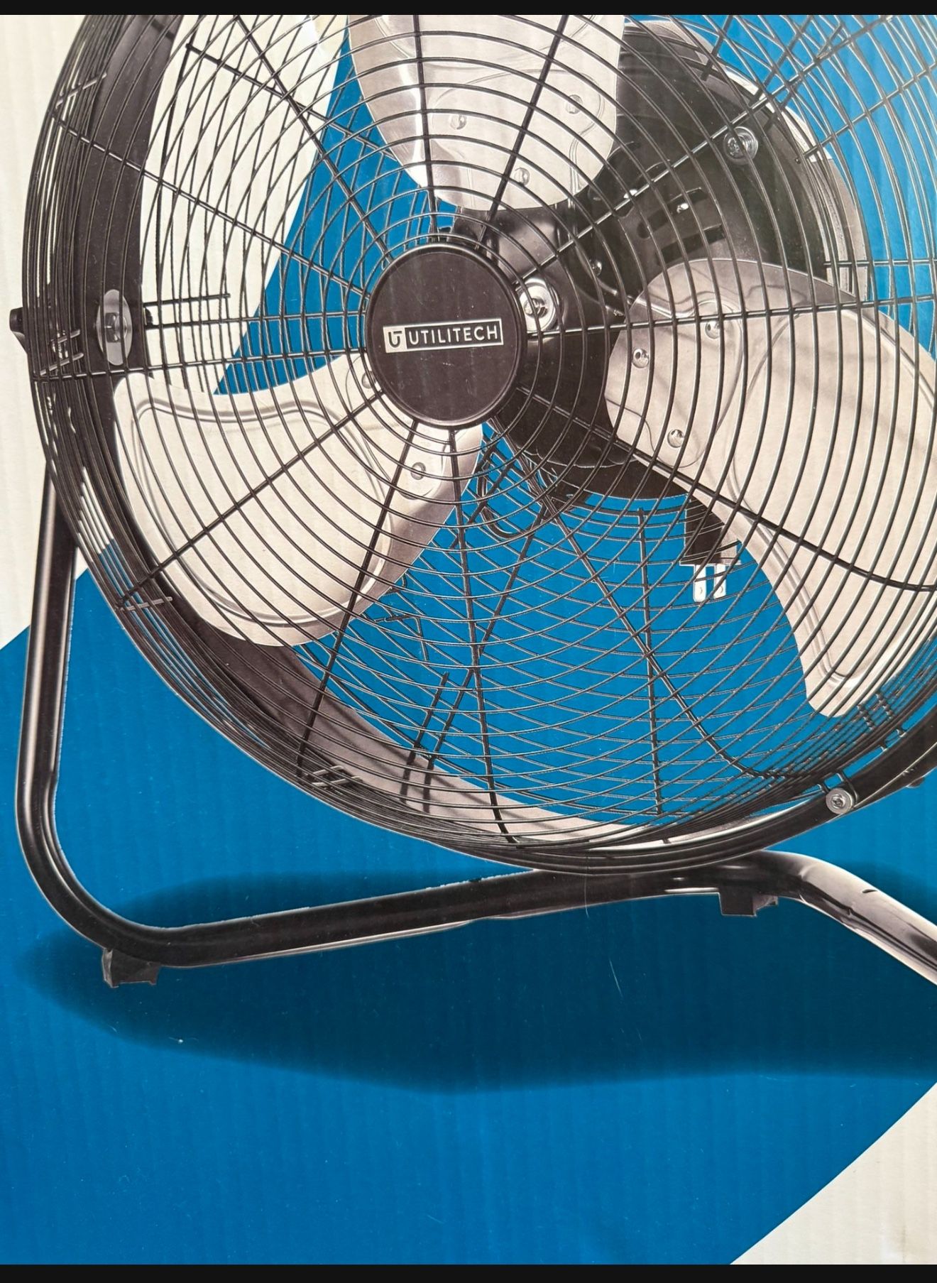 18 in. 3-Speed High-Velocity Industrial Heavy-Duty Metal Floor Fan in Black with Tilting Head for Outdoor/Indoor Use