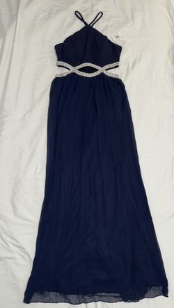 David’s Bridal Navy long dress (size 3)