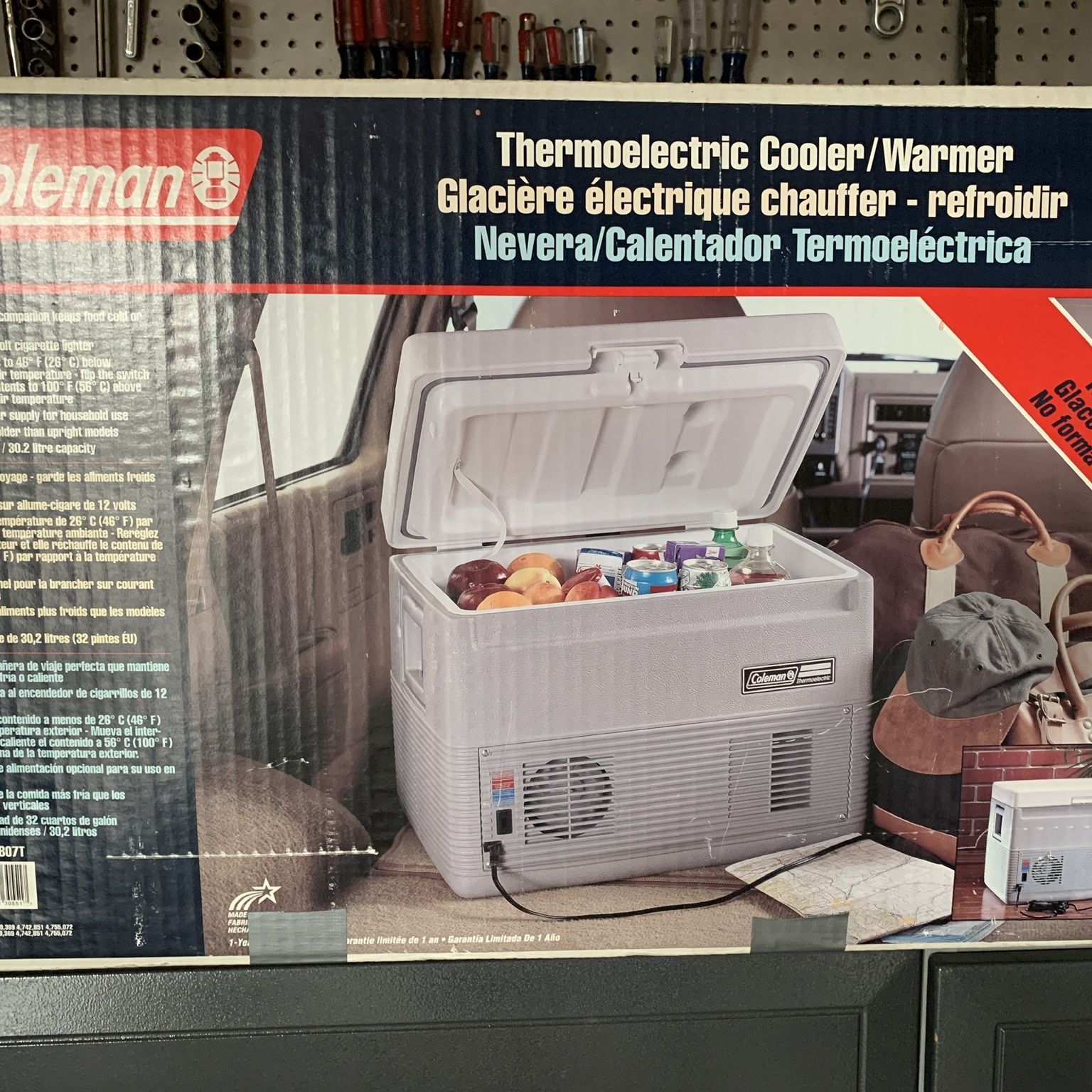 coleman cooler plugs into cigarette lighter 3000001495 PowerChill 40 Quart Hot/Cold Thermoelectric while the stainless steel latch allows you to open and close the cooler with one hand coleman cooler that plugs into