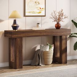 Tribesigns 63-Inch Console Table, Farmhouse Wooden Sofa Table Entryway Table Brand New still in the box B677