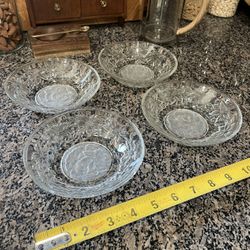 Princess house fantasia etched crystal dessert fruit bowl