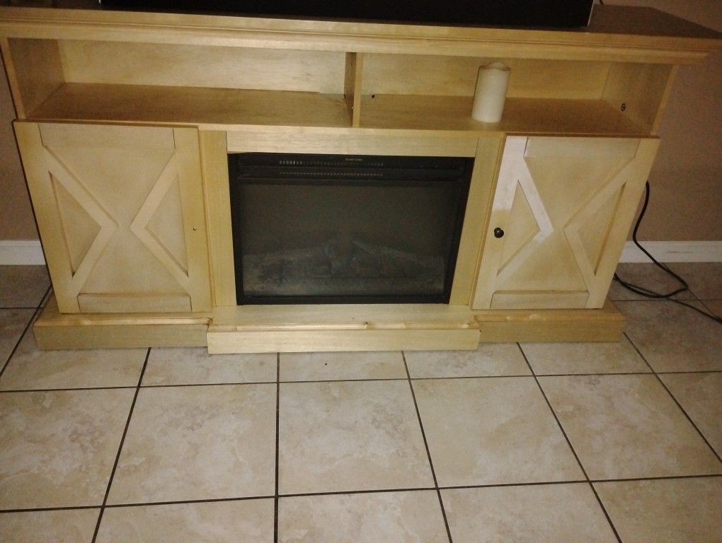 Entertainment Stand With Electric Fireplace