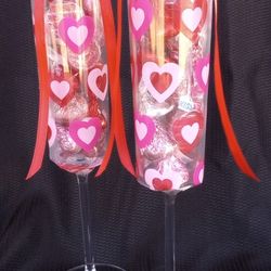  Set Of 2 Candy Filled Champagne Flutes